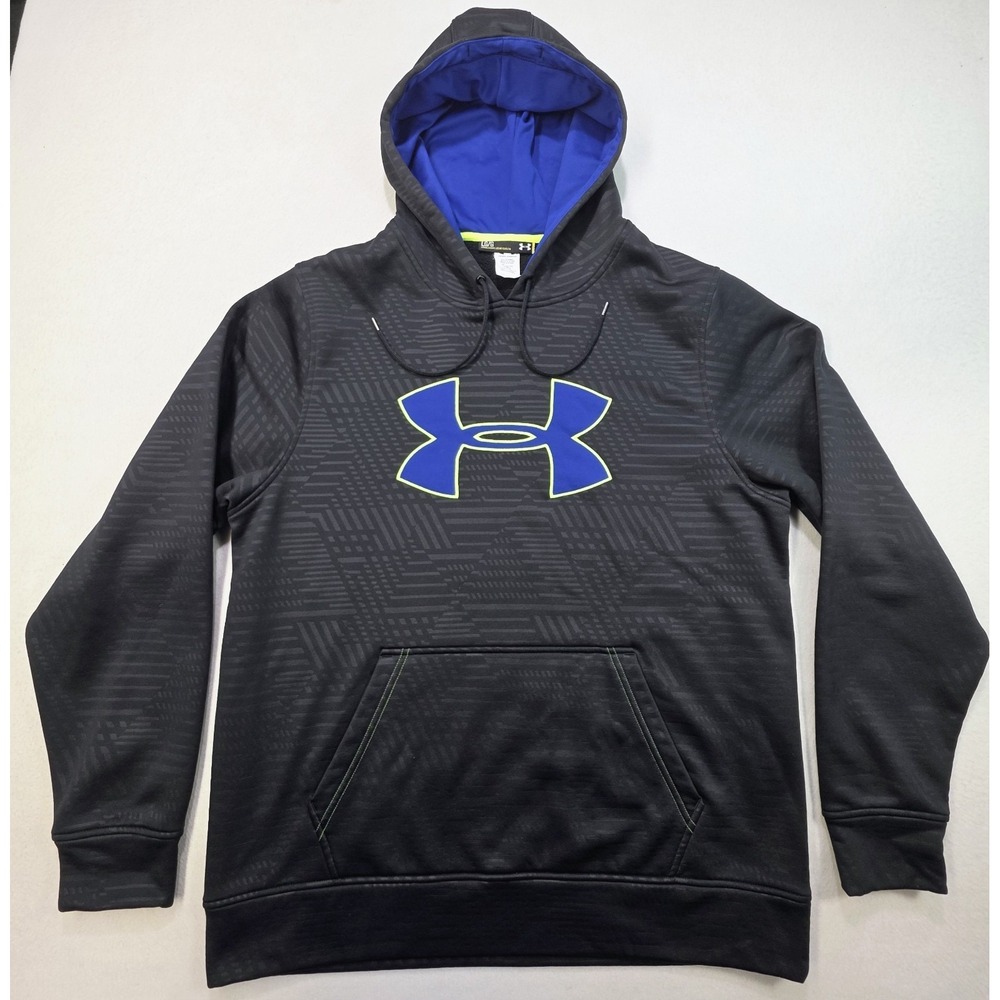 Under Armour Hoodie Mens L LIMITED USE Pullover Sweatshirt Gray Neon - Picture 2 of 9